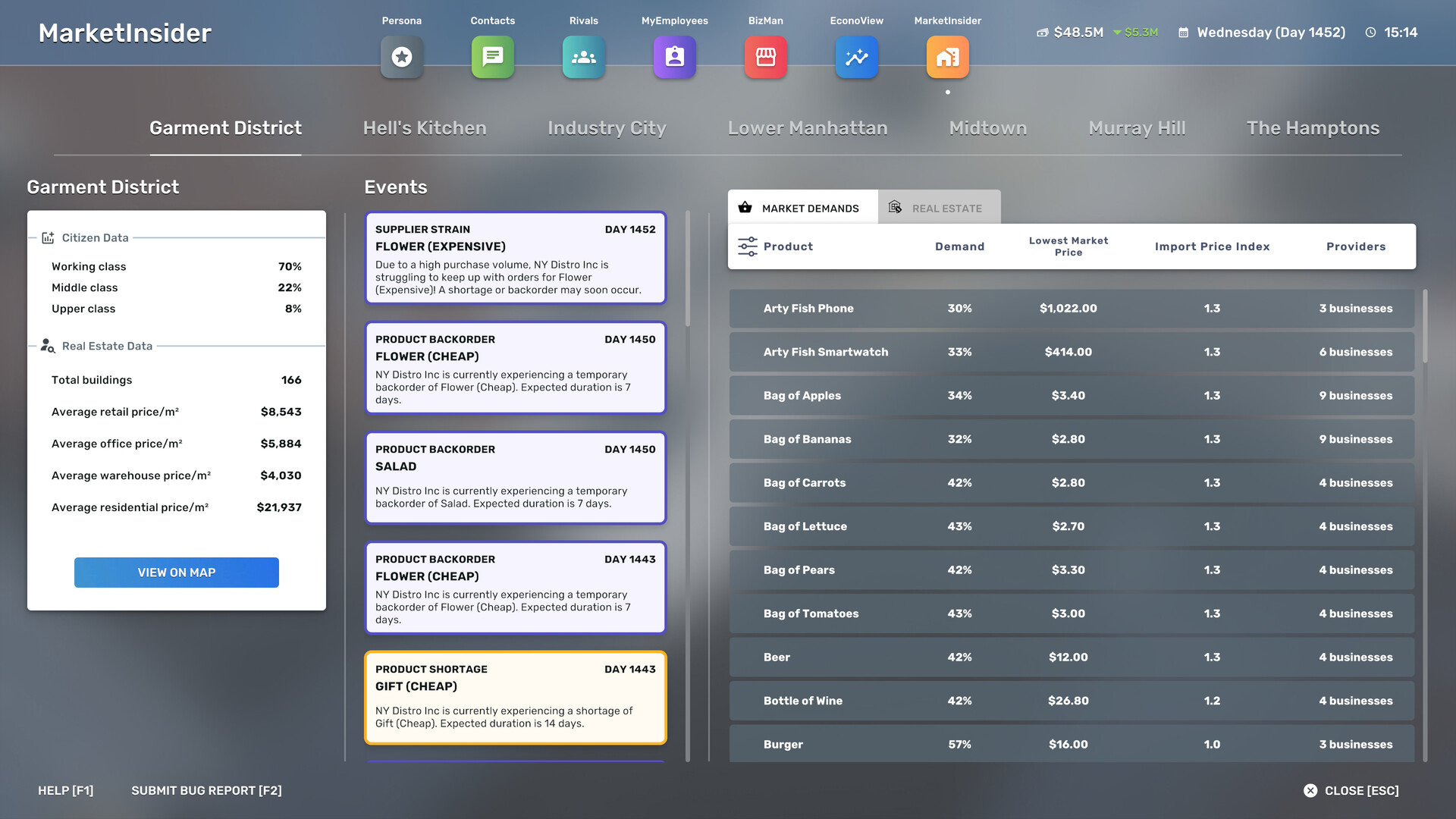 The in-game MarketInsider management screen
